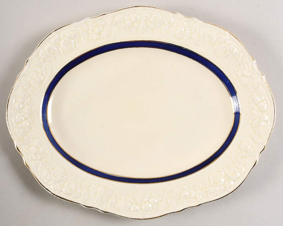 4493 12" Oval Serving Platter by Crown Ducal-1