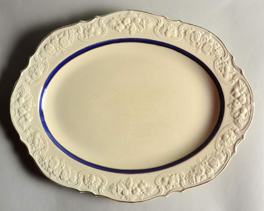 4493 17" Oval Serving Platter by Crown Ducal-1