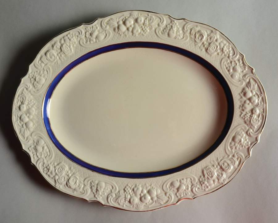 4493 14" Oval Serving Platter by Crown Ducal-1