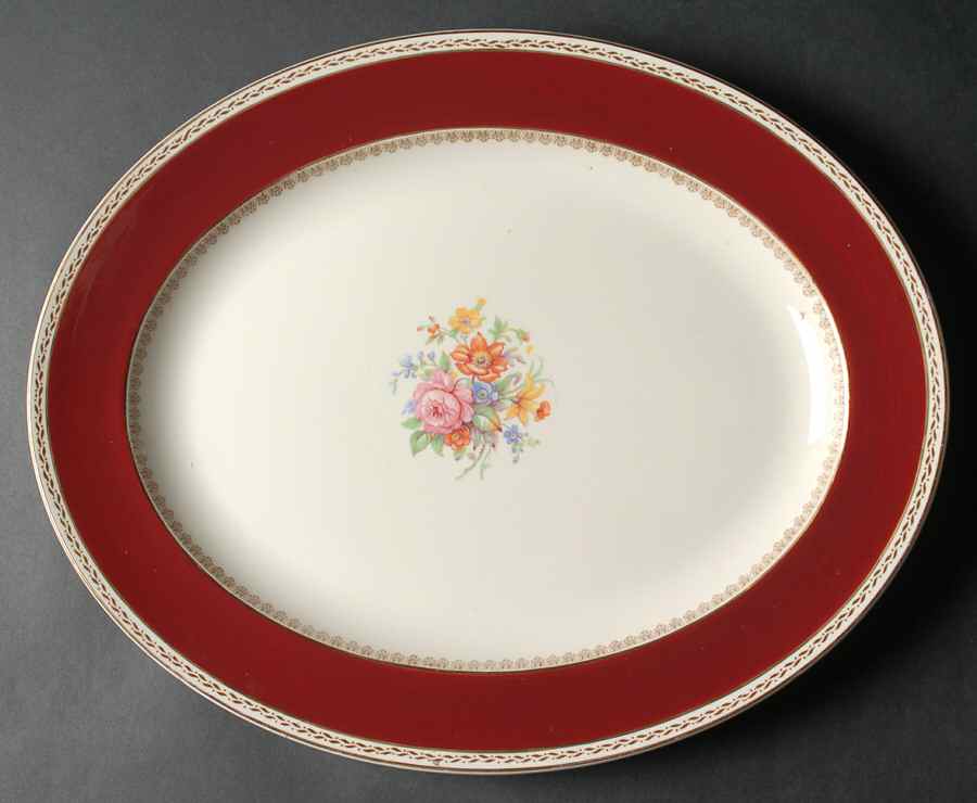 4745 16" Oval Serving Platter by Crown Ducal-1