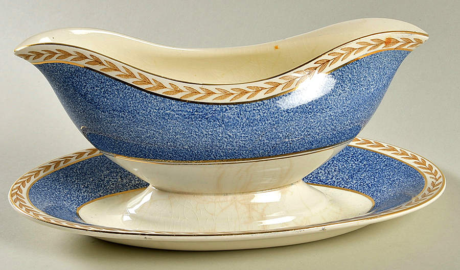 5073 Gravy Boat with Attached Underplate by Crown Ducal-1