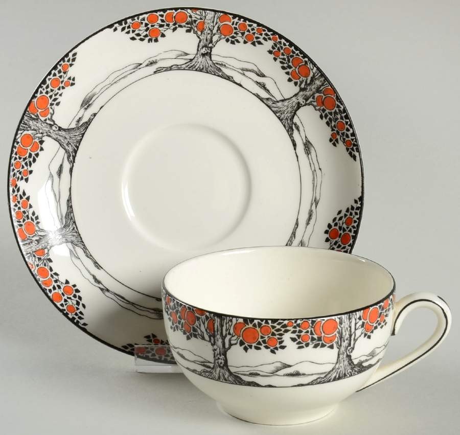 A1211 Flat Cup & Saucer Set by Crown Ducal-1