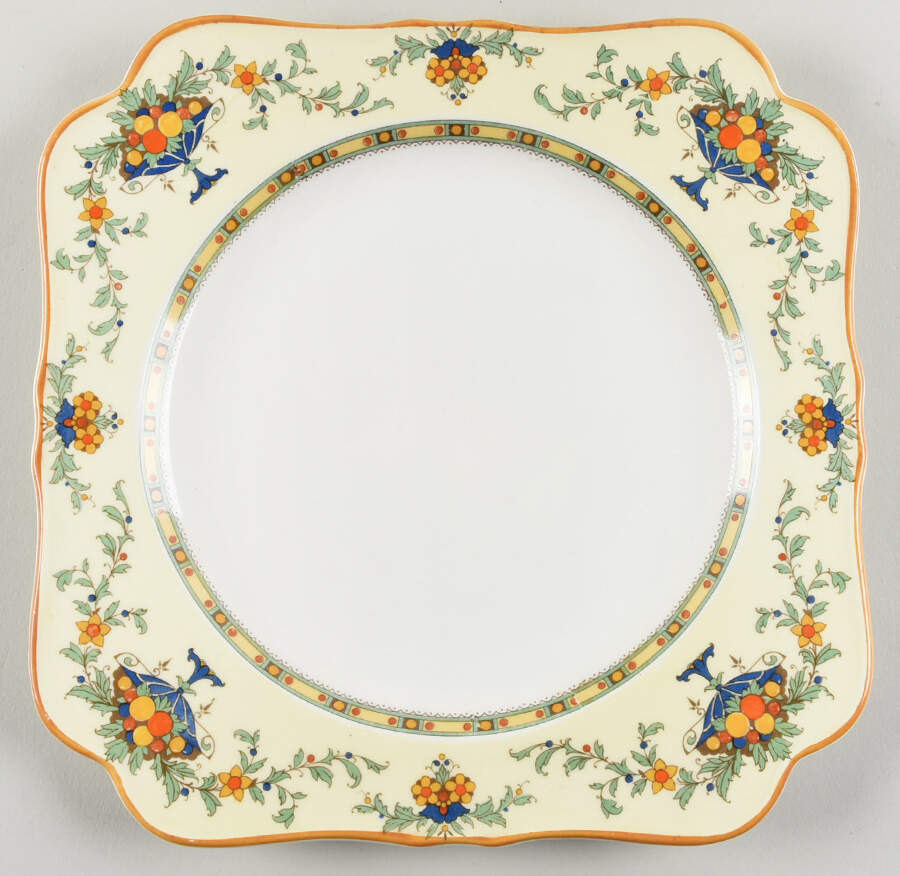 A1476 (Round, Scalloped) Square Luncheon Plate by Crown Ducal-1