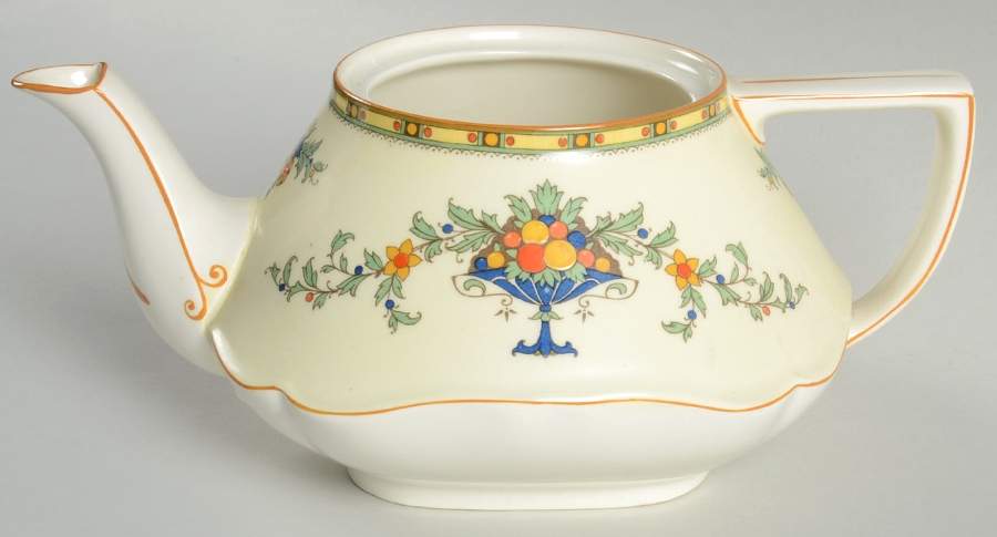 A1476 (Round, Scalloped) Teapot No Lid by Crown Ducal-1