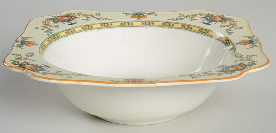 A1476 (Round, Scalloped) 8" Square Vegetable Bowl by Crown Ducal-1