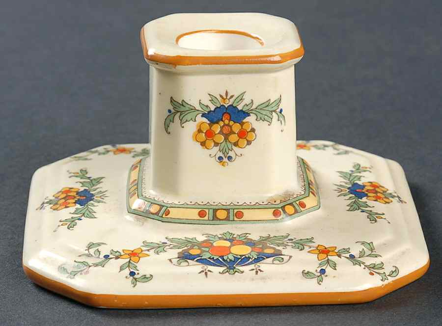 A1476 (Round, Scalloped) Single Light Candlestick by Crown Ducal-1