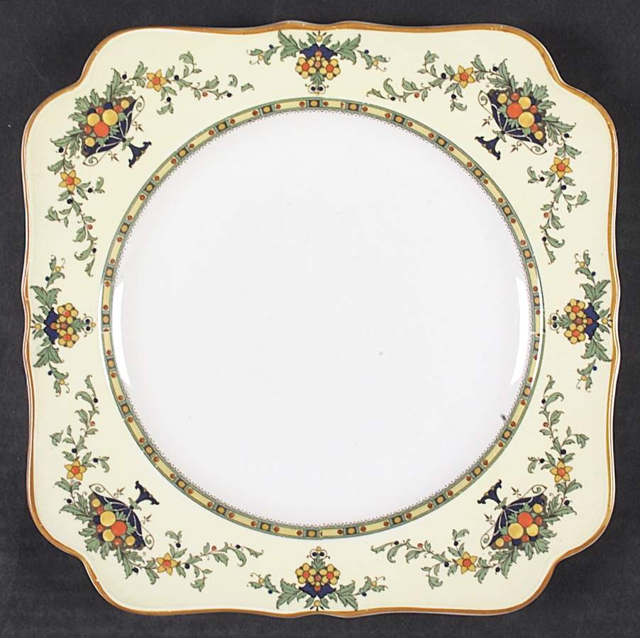 A1476 (Round, Scalloped) Square Dinner Plate by Crown Ducal-1