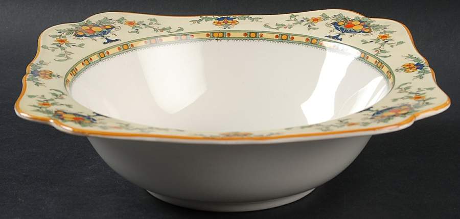 A1476 (Round, Scalloped) 8" Square Vegetable Bowl by Crown Ducal-1
