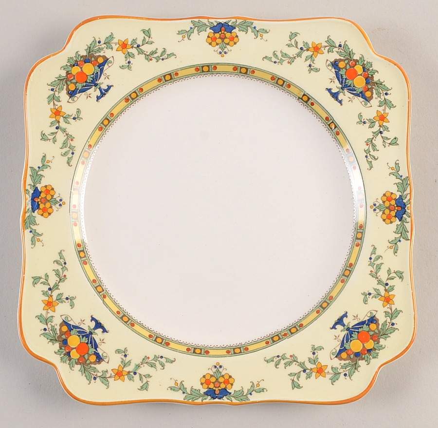 A1476 (Round, Scalloped) Square Salad Plate by Crown Ducal-1