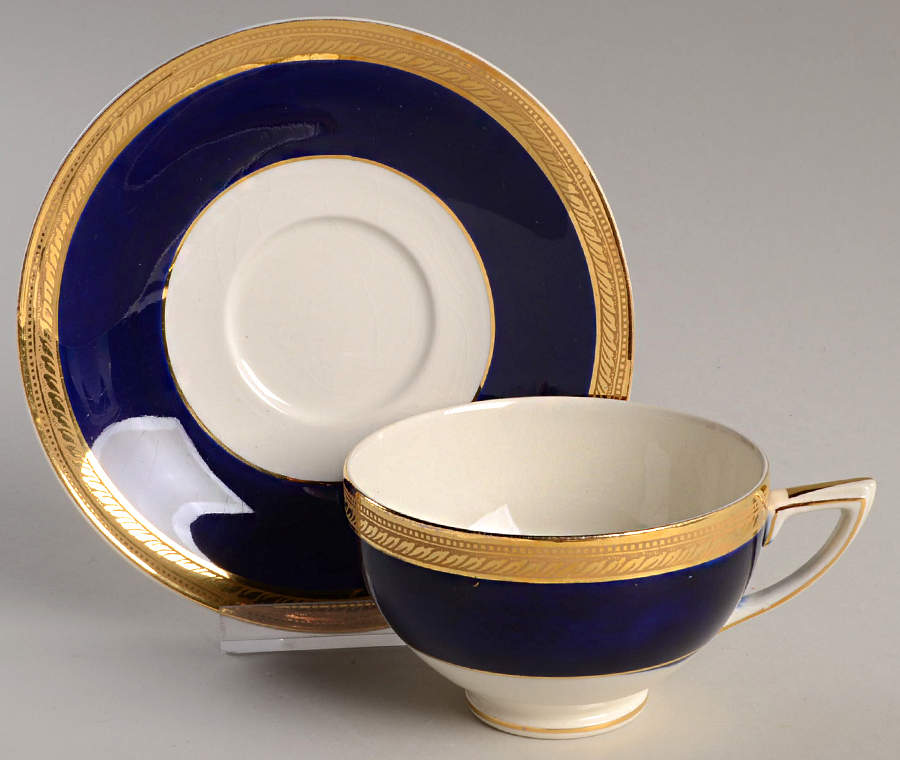 Admiral Blue Footed Cup & Saucer Set by Crown Ducal-1