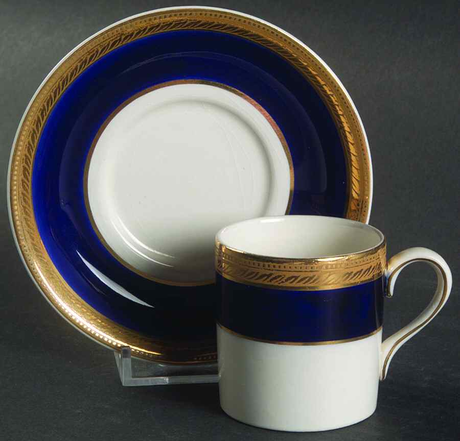 Admiral Blue Flat Demitasse Cup & Saucer Set by Crown Ducal-1
