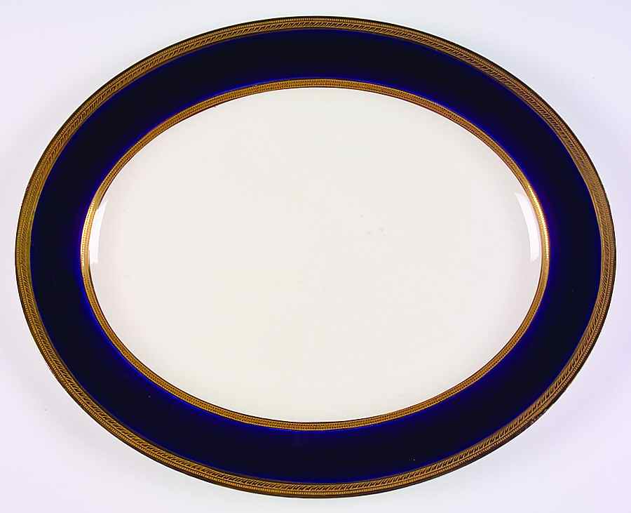 Admiral Blue 18" Oval Serving Platter by Crown Ducal-1