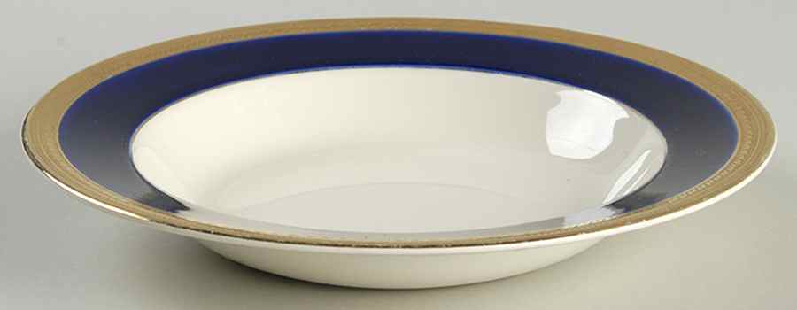 Admiral Blue Rim Soup Bowl by Crown Ducal-1