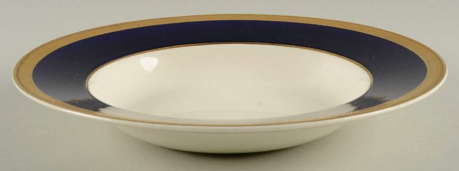 Admiral Blue Rim Soup Bowl by Crown Ducal-1