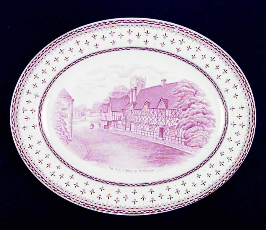 Albion Red 12" Oval Serving Platter by Crown Ducal-1