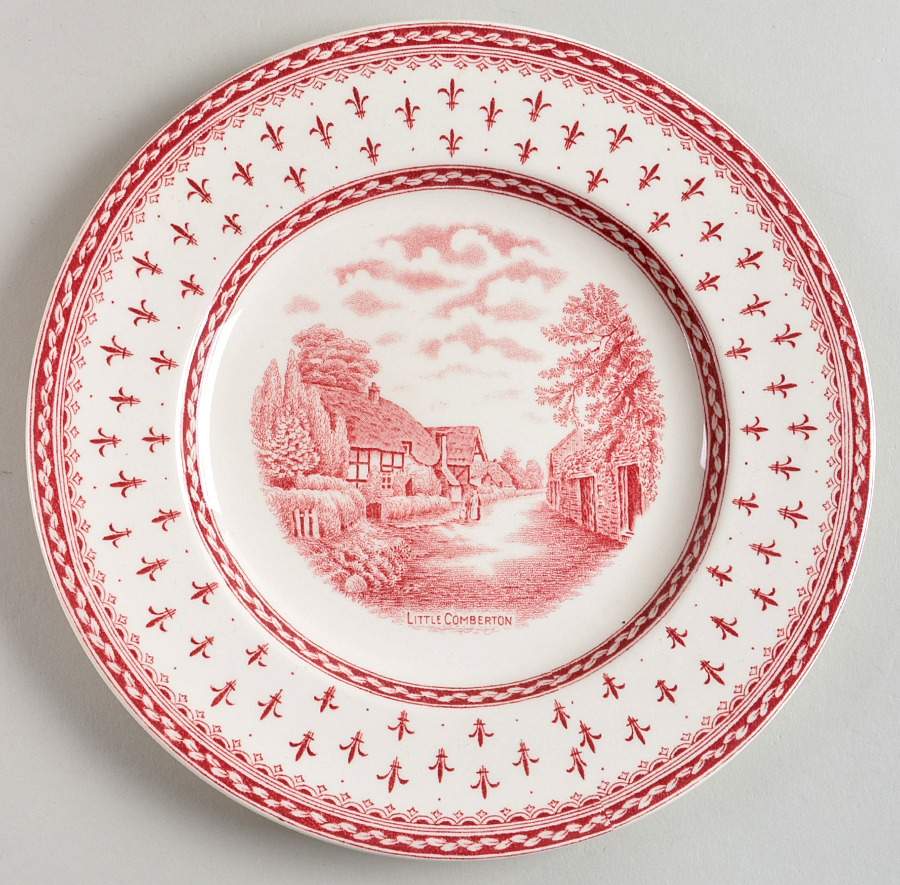 Albion Red Salad Plate by Crown Ducal-1