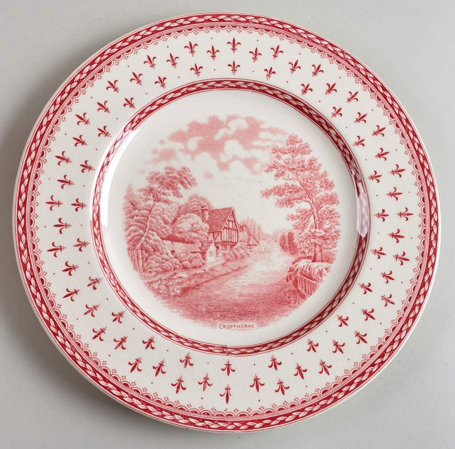 Albion Red Luncheon Plate by Crown Ducal-1