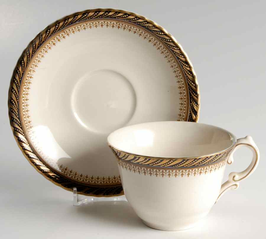 Athena Flat Cup & Saucer Set by Crown Ducal-1