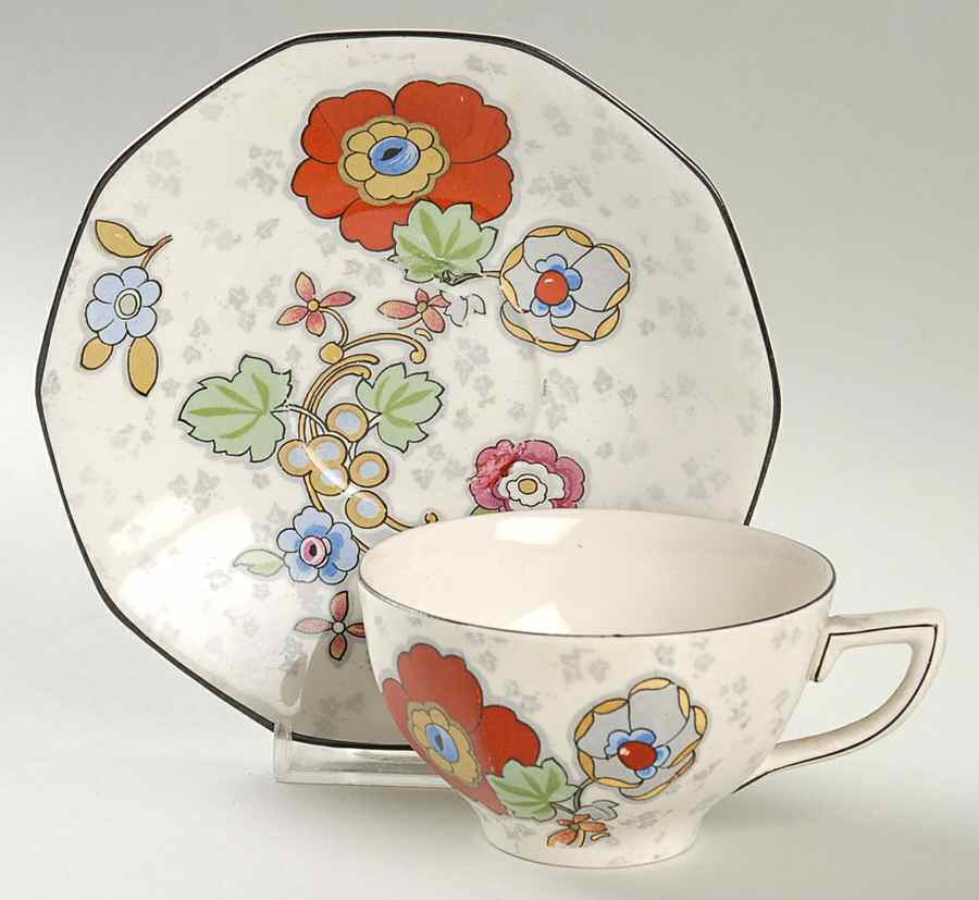 Beaumont Flat Cup & Saucer Set by Crown Ducal-1