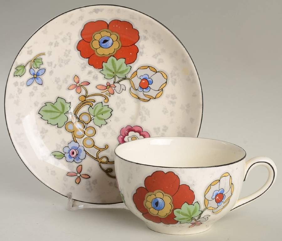 Beaumont Flat Cup & Saucer Set by Crown Ducal-1