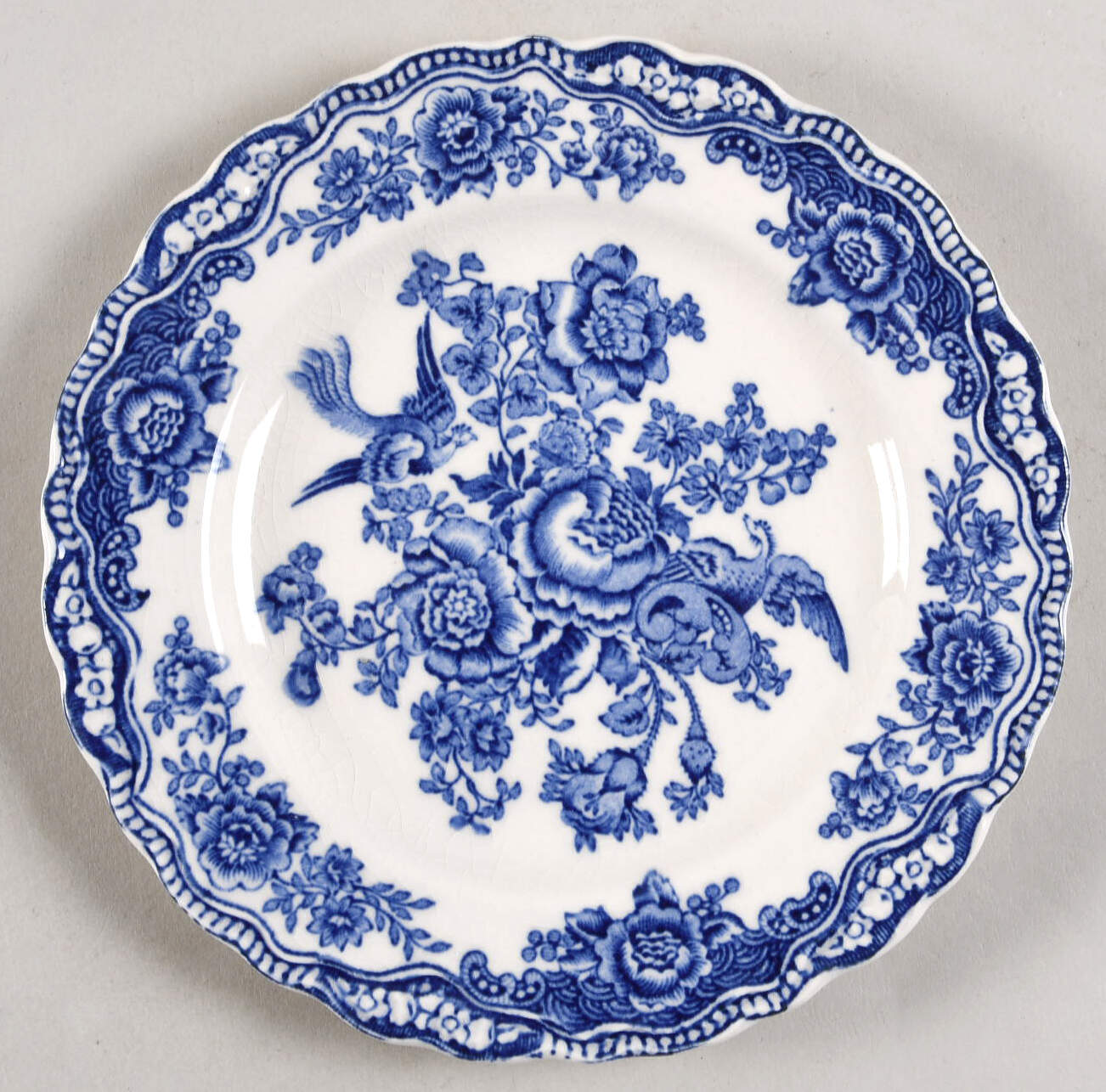 Bristol Blue Scalloped Bread & Butter Plate by Crown Ducal-1