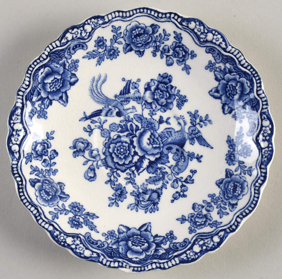 Bristol Blue Scalloped Saucer for Footed Cup by Crown Ducal-1