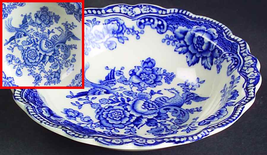 Bristol Blue Scalloped Rim Fruit/Dessert (Sauce) Bowl by Crown Ducal-1