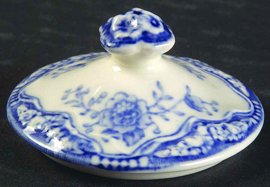 Bristol Blue Scalloped Lid for Mini Sugar Bowl by Crown Ducal-1