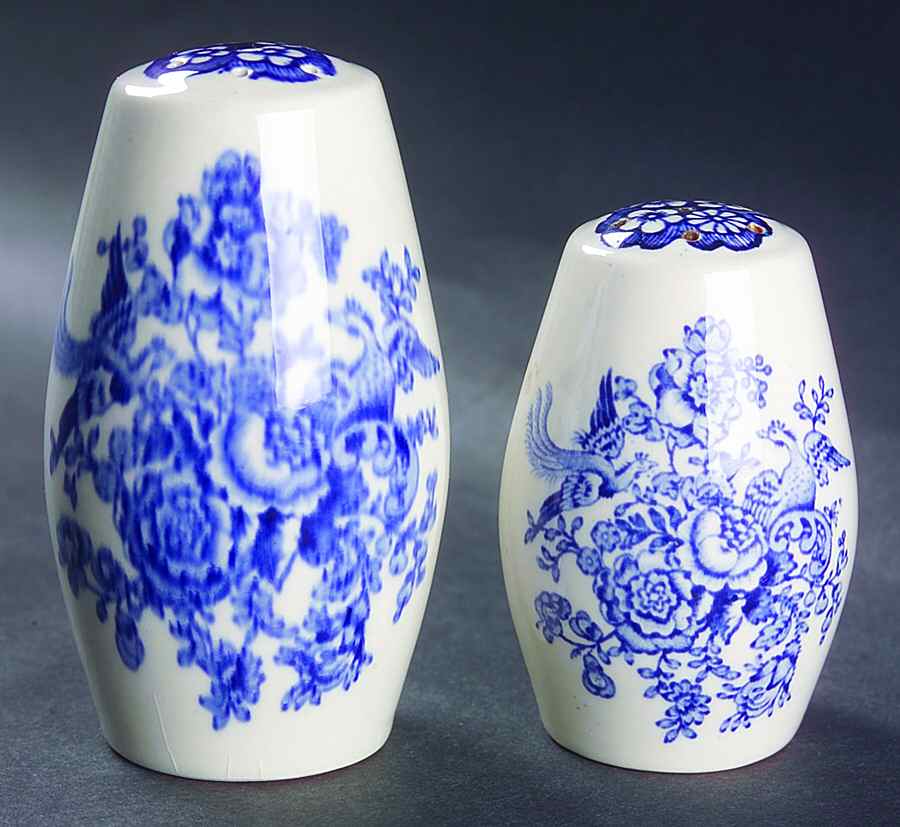 Bristol Blue Scalloped Salt & Pepper Set by Crown Ducal-1