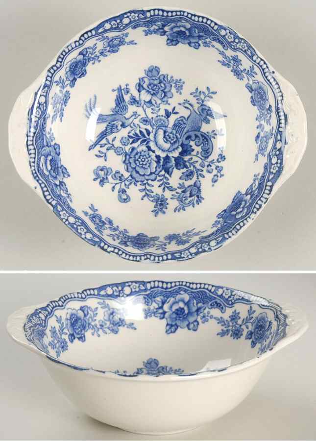 Bristol Blue Scalloped Lugged Cereal Bowl by Crown Ducal-1