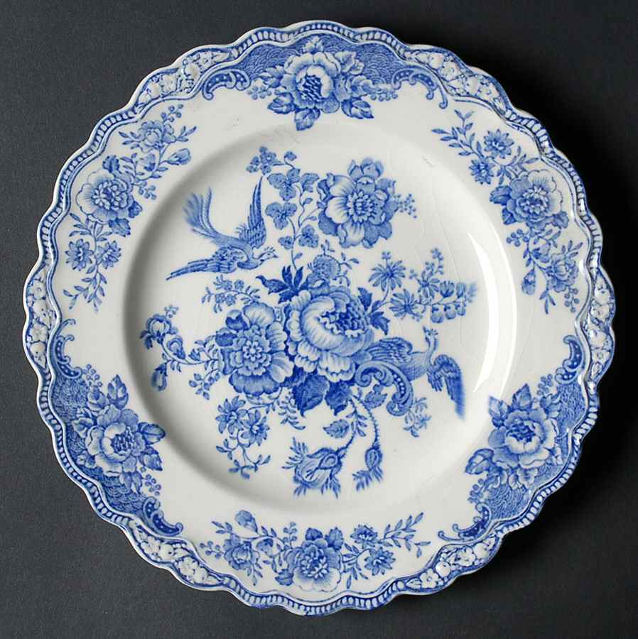Bristol Blue Scalloped Luncheon Plate by Crown Ducal-1
