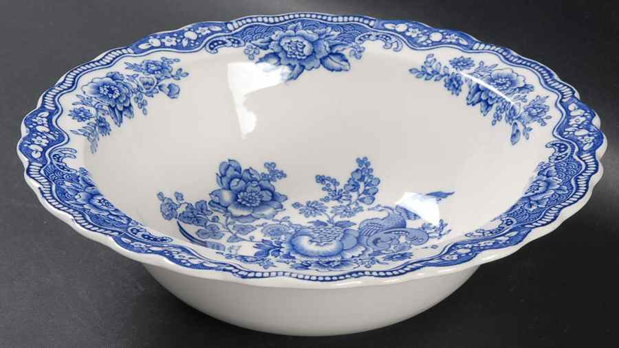 Bristol Blue Scalloped 8" Round Vegetable Bowl by Crown Ducal-1