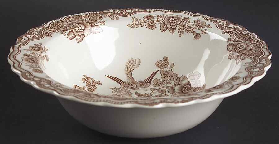 Bristol Brown 8" Round Vegetable Bowl by Crown Ducal-1