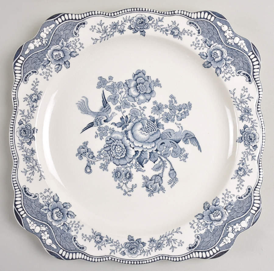 Bristol Dove Grey Square Chop Plate by Crown Ducal-1