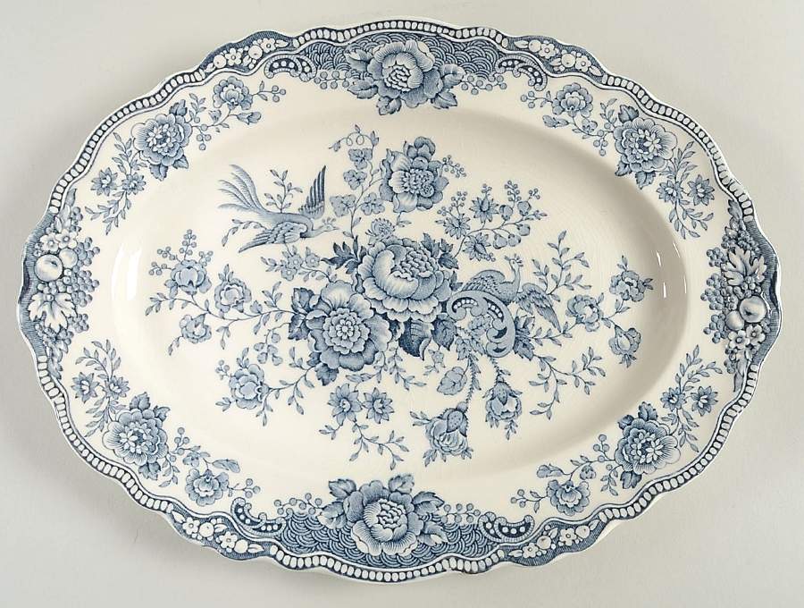 Bristol Dove Grey 12" Oval Serving Platter by Crown Ducal-1