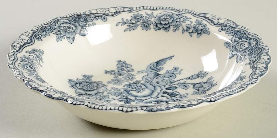 Bristol Dove Grey Rim Fruit/Dessert (Sauce) Bowl by Crown Ducal-1