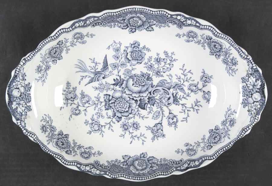 Bristol Dove Grey 13" Oval Vegetable Bowl by Crown Ducal-1