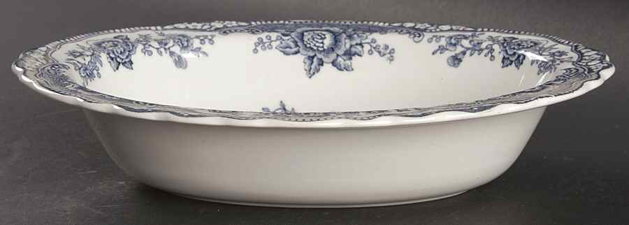 Bristol Dove Grey 9" Oval Vegetable Bowl by Crown Ducal-1