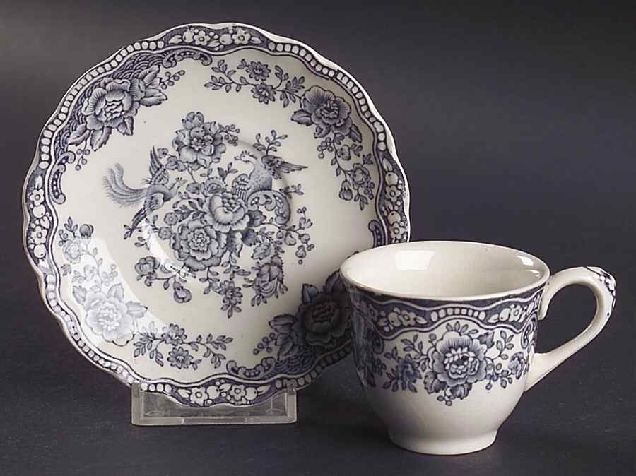 Bristol Dove Grey Footed Demitasse Cup & Saucer Set by Crown Ducal-1