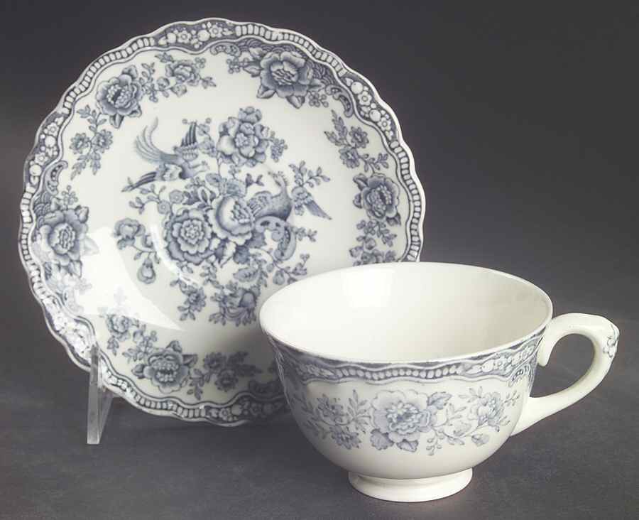 Bristol Dove Grey Footed Cup & Saucer Set by Crown Ducal-1