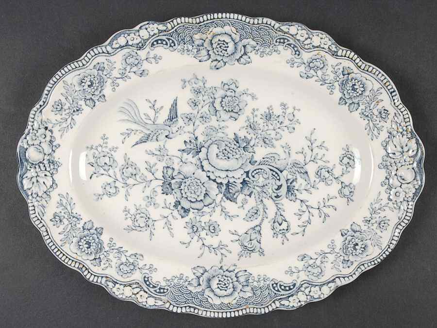 Bristol Dove Grey 10" Oval Serving Platter by Crown Ducal-1