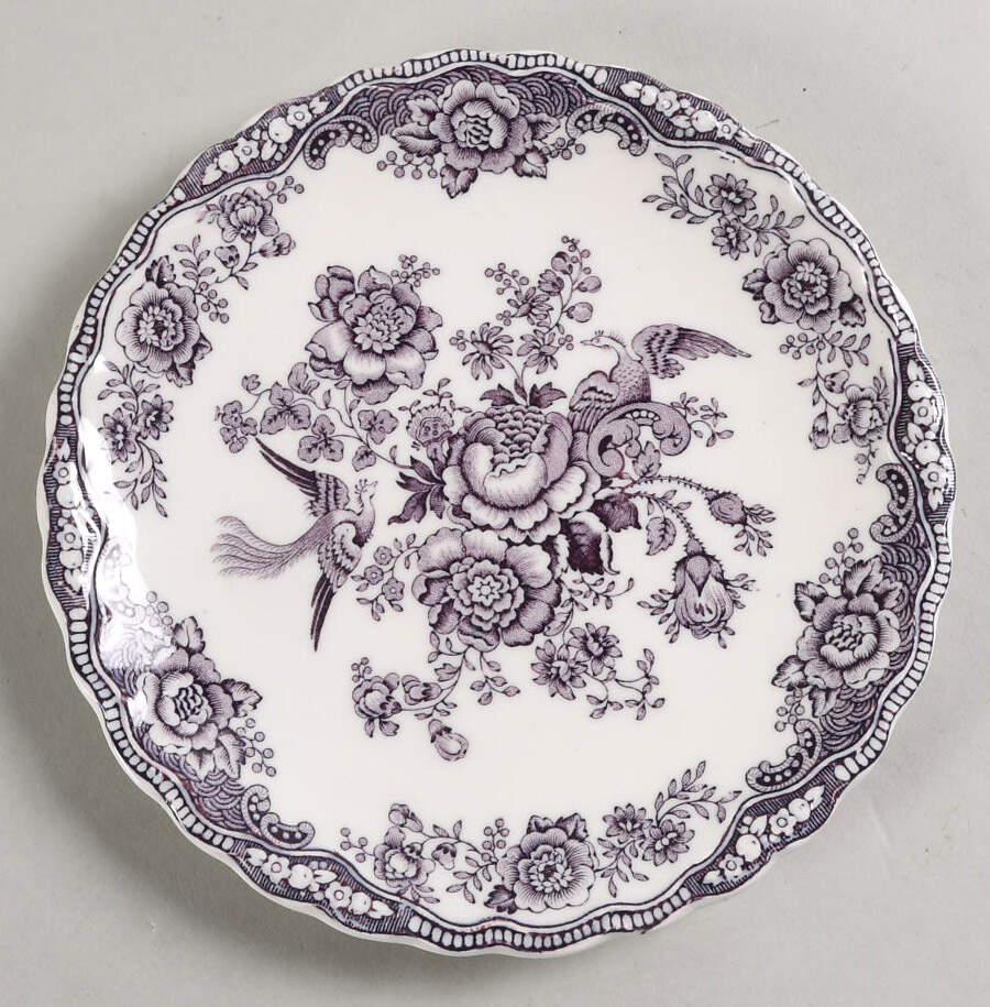 Bristol Mulberry Coupe Dessert Plate by Crown Ducal-1