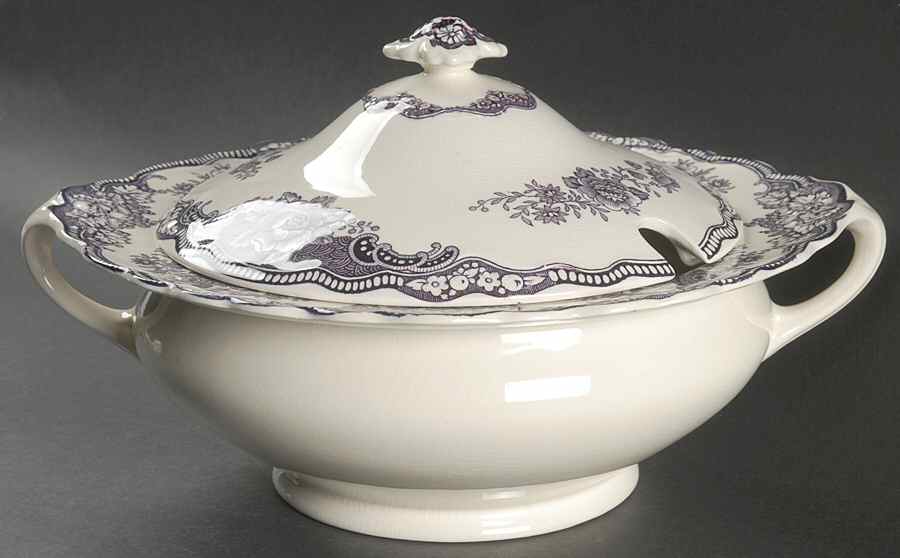 Bristol Mulberry Tureen &  Lid by Crown Ducal-1