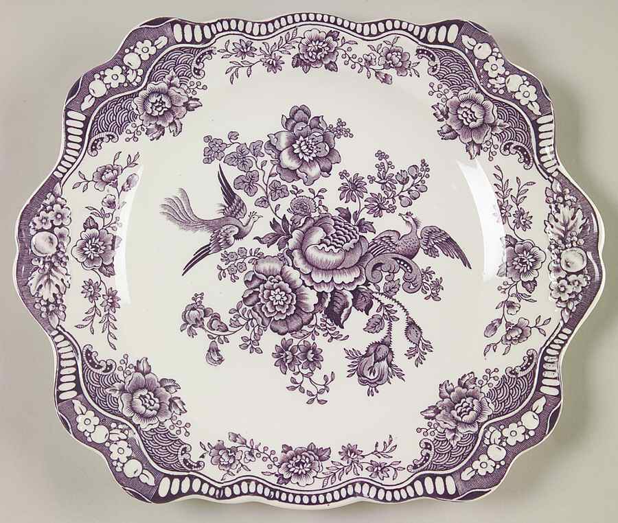 Bristol Mulberry Square Handled Cake Plate by Crown Ducal-1