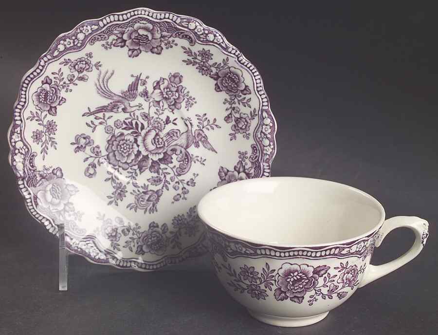 Bristol Mulberry Footed Cup & Saucer Set by Crown Ducal-1