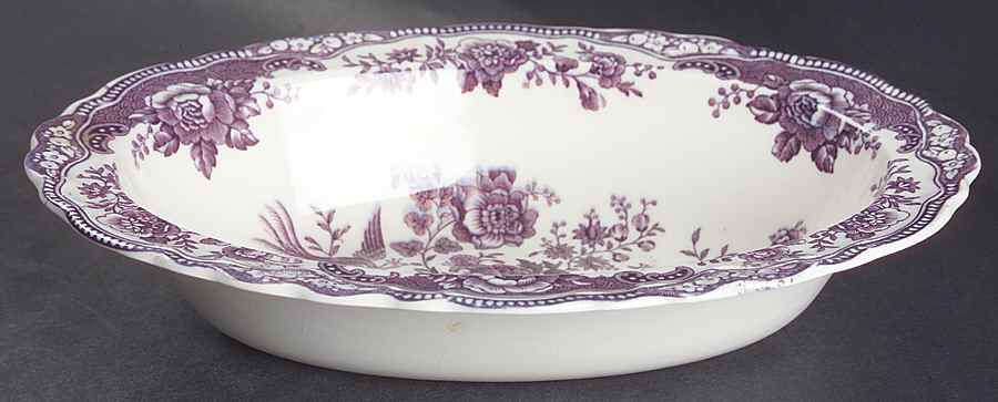 Bristol Mulberry 10" Oval Vegetable Bowl by Crown Ducal-1