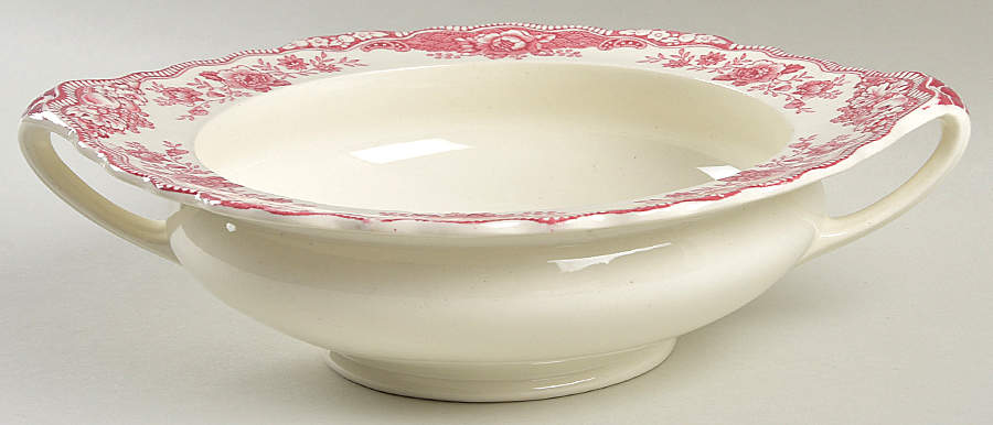 Bristol Pink (Cream) Round Vegetable No Lid by Crown Ducal-1