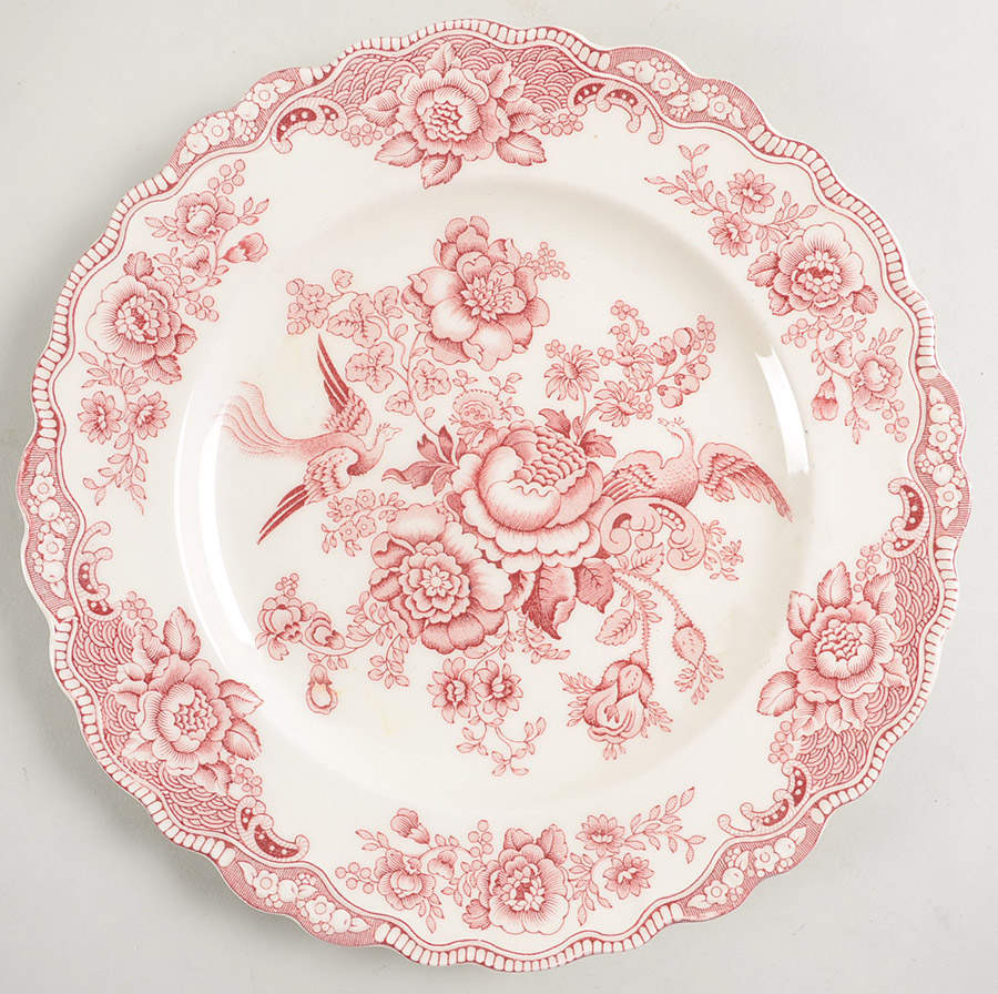 Bristol Pink (Cream) Dinner Plate by Crown Ducal-1