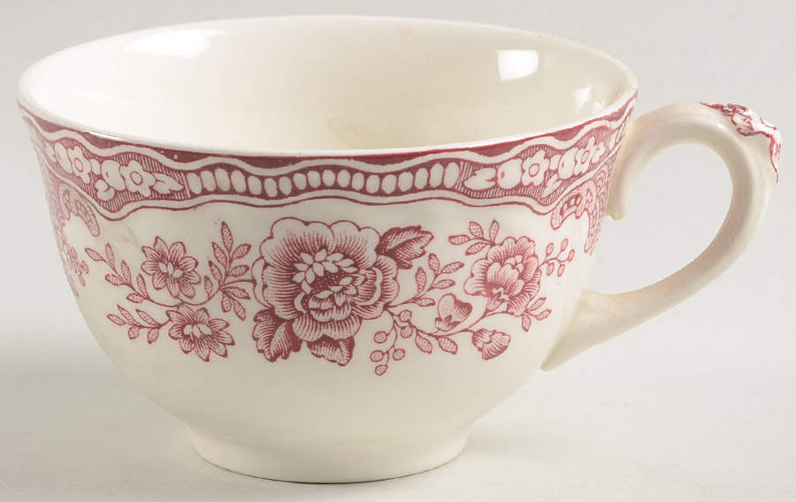Bristol Pink (Cream) Flat Cup by Crown Ducal-1