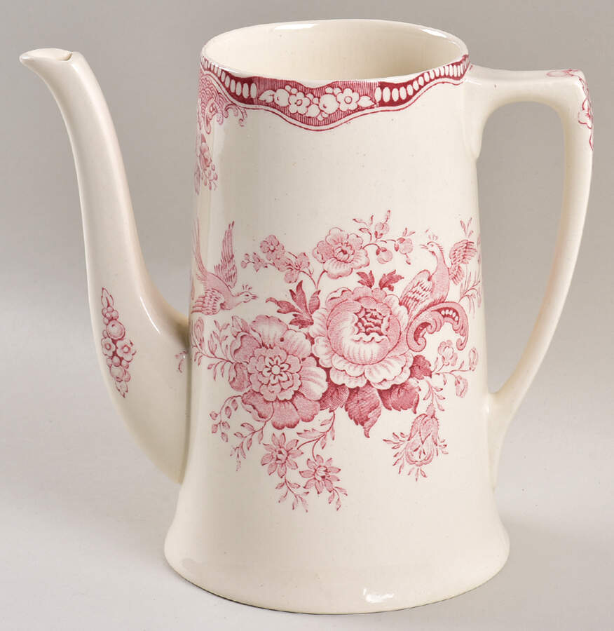 Bristol Pink (Cream) Coffee Pot No Lid by Crown Ducal-1